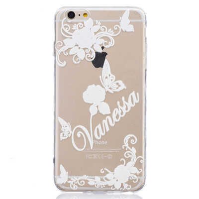 

White butterfly Pattern Soft Thin TPU Rubber Silicone Gel Case Cover for IPHONE 6 Plus6S Plus