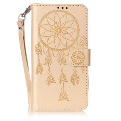 

Golden Wind Chime Design PU Leather Flip Cover Wallet Card Holder Case for LG K7