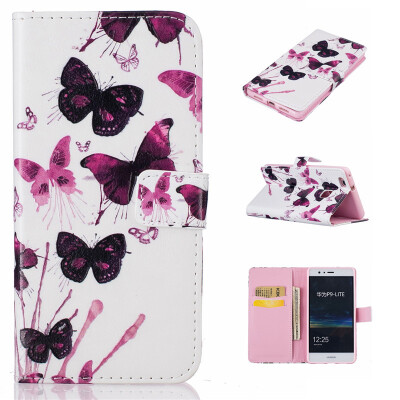 

painting butterfly Design PU Leather Flip Cover Wallet Card Holder Case for IPHONE 5C