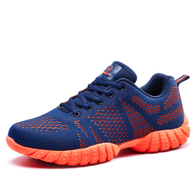 

Golden Baylor couple cross-country running shoes flying woven breathable shoes fashion wild outdoor shoes JBL2683 female models - blue orange 38 yards