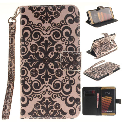 

Palace flower Design PU Leather Flip Cover Wallet Card Holder Case for SAMSUNG GALAXY NOTE 7