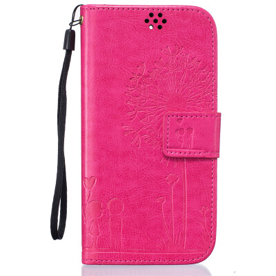 

Rose Lovers and Dandelion Style Embossing Classic Flip Cover with Stand Function and Credit Card Slot for LG K8