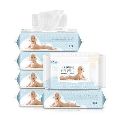 

Child early baby skin care soft wipes pipi dedicated 80 × 6 bags of baby wet wipes