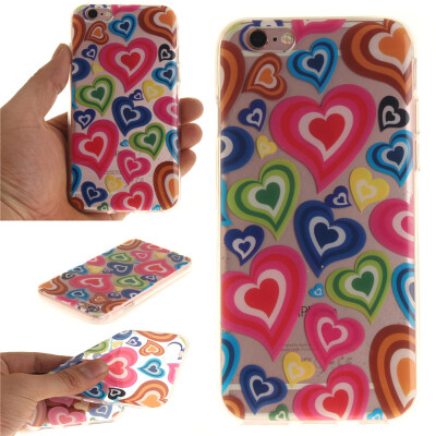 

Colorful love Pattern Soft Thin TPU Rubber Silicone Gel Case Cover for IPHONE 66S