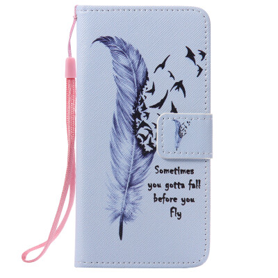 

Blue Feather Design Кожа PU откидной крышки Кошелек Карты Держатель чехол для HUAWEI P9