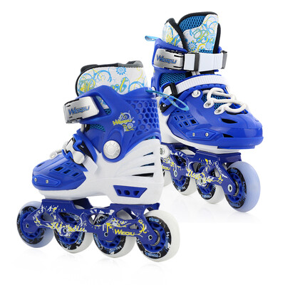 

Weaving roller skates children's straight round skates adjustable roller skates WQ302-PS angel pink S code