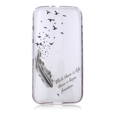 

Feathers&birds Pattern Soft Thin TPU Rubber Silicone Gel Case Cover for MOTO G3