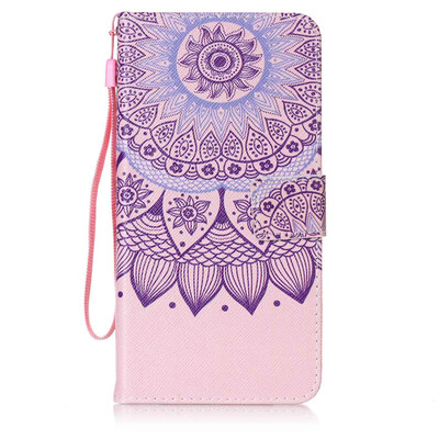 

Purple Sunflower Design PU Leather Flip Cover Wallet Card Holder Case for LG V20H990N