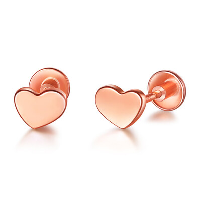 

Модные женские серьги из 18-каратного золота 18K с розовым золотом простые серьги в форме сердца