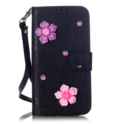 

Black Butterfly Style PU Leather Flip Cover Wallet Card Holder Case for SAMSUNG S5