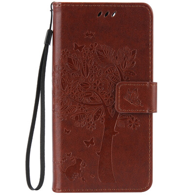 

Brown Tree Design Кожа PU флип крышки Кошелек Карты Держатель чехол для WIKO LENNY 3