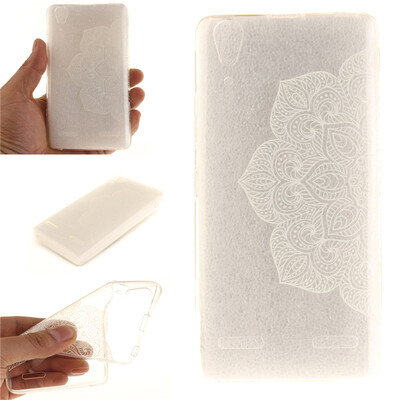 

Half white flowers Pattern Soft Thin TPU Rubber Silicone Gel Case Cover for Lenovo K3A6000