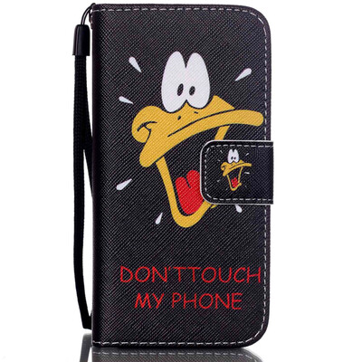 

Saliva Duck Design PU Leather Flip Cover Wallet Card Holder Case for IPHONE 5C