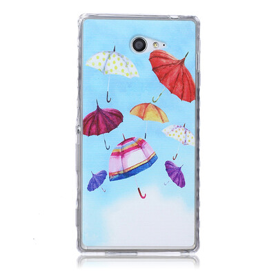 

umbrella Pattern Soft Thin TPU Rubber Silicone Gel Case Cover for SONY Xperia M2