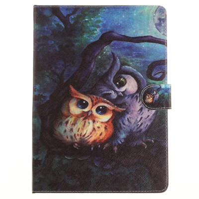 

Oil painting owl Style Embossing Classic Flip Cover with Stand Function and Credit Card Slot for iPad Air 2/6