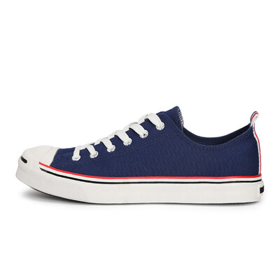 

Backrest / warrior spring and summer new couple opening laughing canvas shoes men and women shoes low tie lace shoes casual shoes shoes S021T blue 42