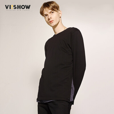 

Wei Xiu (viishow) trendy sweater men fashion popular round neck sweater men Europe and the United States simple sets of sweater men WD1178171 black
