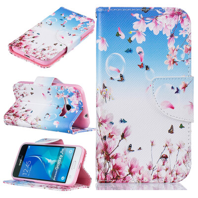 

Orchid butterfly Design PU Leather Flip Cover Wallet Card Holder Case for SAMSUNG Galaxy J1 2016/J120F