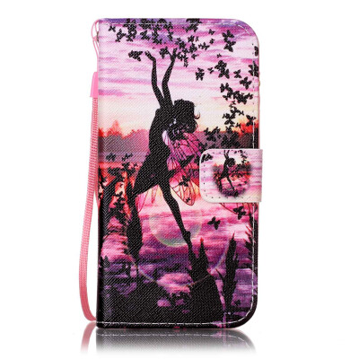 

Butterfly Girl Design PU Leather Flip Cover Wallet Card Holder Case for IPHONE 7