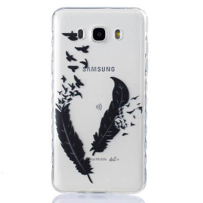

Two feathers Pattern Soft Thin TPU Rubber Silicone Gel Case Cover for SAMSUNG Galaxy J7 2016J710
