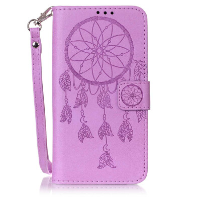 

Purple Wind Chime Design PU Leather Flip Cover Wallet Card Holder Case for SAMSUNG A510