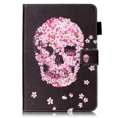 

Pink Skull Design PU Leather Flip Cover Wallet Card Holder Case for IPAD6