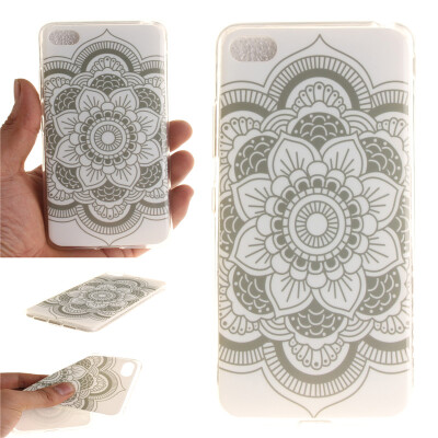 

White flowers Pattern Soft Thin TPU Rubber Silicone Gel Case Cover for Lenovo S90-t