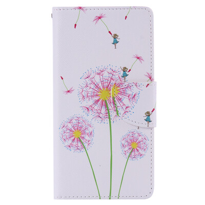 

Pink Dandelion Design Кожа PU откидной крышки Кошелек для карты Держатель для SONY M5