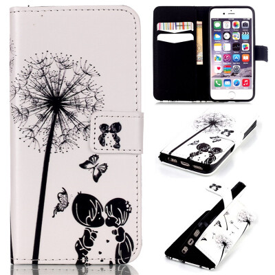 

Children&dandelion Design PU Leather Flip Cover Wallet Card Holder Case for IPHONE 5