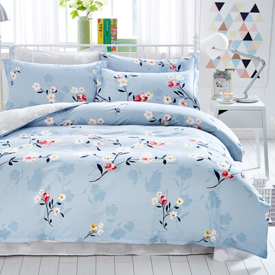 

Shanshan bedding home textiles cotton printing bed four sets of cotton bed quilt rhyme 15 m 18 meters