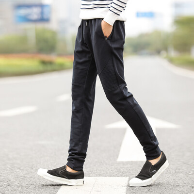 

Magicpower Men 's Knit Trousers Jogging Series Tibetan Youth Casual Pants MGW16456 Navy XL