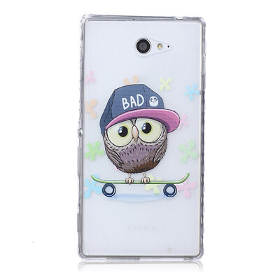 

Owl Pattern Soft Thin TPU Rubber Silicone Gel Case Cover for SONY Xperia M2