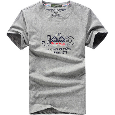 

Jeep Shield (NIAN JEEP) Short Sleeve T-Shirt Men's Round Outdoors Mountaineering Leisure T-Shirt 9273 White 3XL