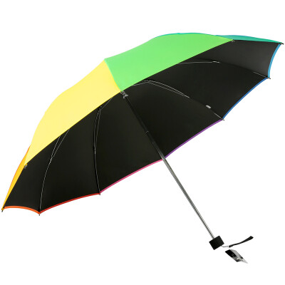 

Paradise umbrella UPF50 colorful world to strengthen the reinforcement of three-fold sunny umbrella 33395E rainbow umbrella