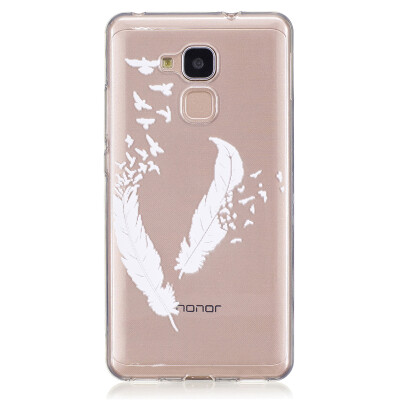 

Feather Dress girl Pattern Soft Thin TPU Rubber Silicone Gel Case Cover for HUAWEI Honor 5C