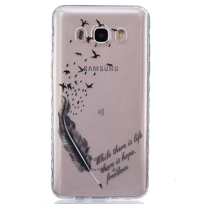 

Feathers and birds Pattern Soft Thin TPU Rubber Silicone Gel Case Cover for SAMSUNG Galaxy J5 2016/J510
