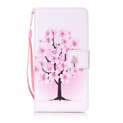 

Peach Blossom Design PU Leather Flip Cover Wallet Card Holder Case for LG K8