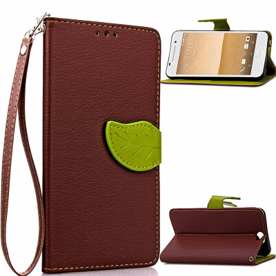 

Brown Design PU Leather Flip Cover Wallet Card Holder Case for HTC One A9