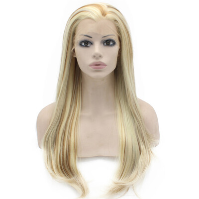 

Iwona Synthetic Hair Lace Front Long Stright Blonde Mix Wig