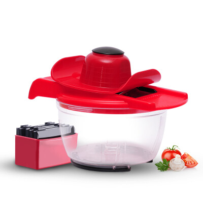 

The United States of the buckle kitchen chopper with a box manual household shredded slicer (red 6 blade)