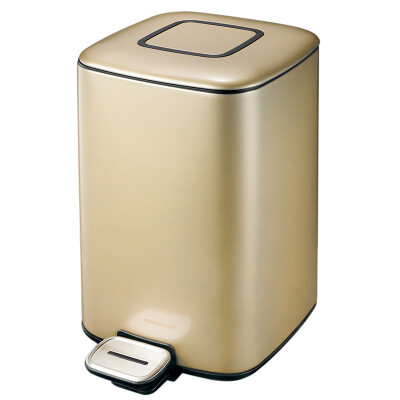 

【Jingdong Supermarket】 Yi (EKO) stainless steel trash cans home pedal flip European style silence trash cans 9388 champagne gold 6L