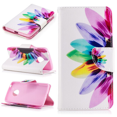 

Seven color flowers Design PU Leather Flip Cover Wallet Card Holder Case for Motorola Moto G5