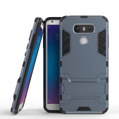 

Dark blue Slim Robot Armor Kickstand Shockproof Hard Rugged Rubber Back Case For LG G6