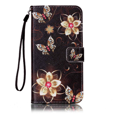 

Gold Butterfly Flower Design PU Leather Flip Cover Wallet Card Holder Case for IPHONE 6PLUS