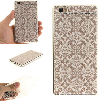 

Half white flowers Pattern Soft Thin TPU Rubber Silicone Gel Case Cover for HUAWEI P8 LITE