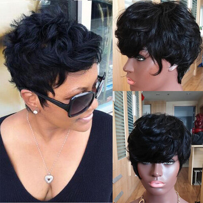 

Brazilian human hair curly  lace wigs short Natural wave Glueless  lace wigs short bob wigs for black women