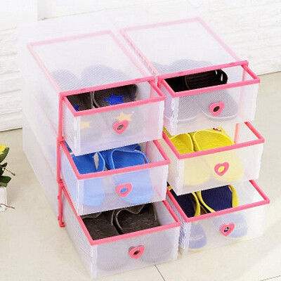 

Jingdong supermarket] green reed transparent shoe box thick drawer combination of plastic storage box male models 6 loaded white