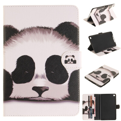 

Panda Style Embossing Classic Flip Cover with Stand Function and Credit Card Slot for iPad Mini 4