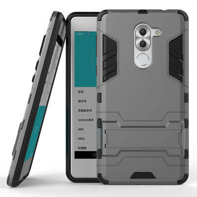

Серый Slim Robot Armor Kickstand Ударопрочный жесткий корпус из прочной резины для HUAWEI Honor 6X