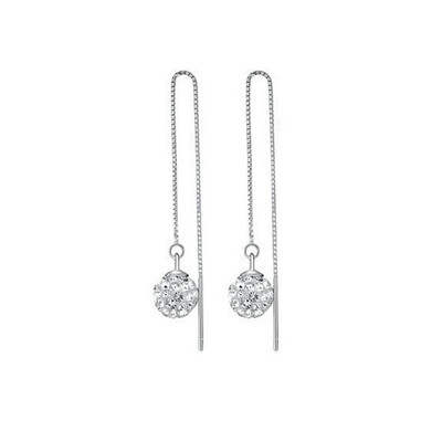 

Серьги с капюшонами Yoursfs® с резьбой и иглой из блестящего хрустального шарика 18-каратного белого золота